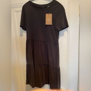 Vero Moda tiered black mini dress